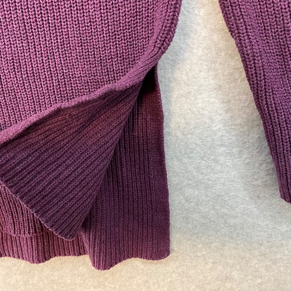 Pact Size M Women's Organic Cotton Sweater Purple Funnel Neck Wide Sleeve - Picture 3 of 9
